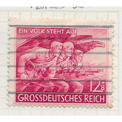 GERMANY 1945 DEFENCE PEOPLE STORM TROOPER SS HOME GUARD LAST STAMPS USED Mi 908