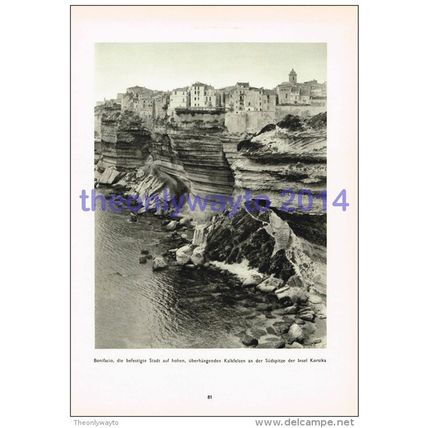 Bonifacio, Corsica, France, Photogravure Book Illustration (Print), 1935