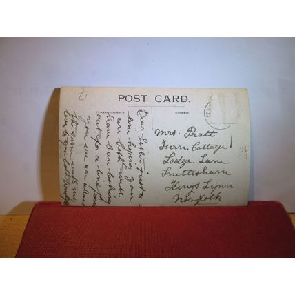 MAN ON THE STEP OF AN UNKNOWN HOUSE? antique photograph postcard =