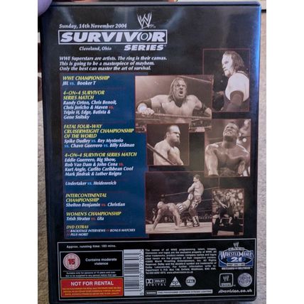 WWE official DVD SURVIVOR SERIES 2004 Eddie Guerrero Kurt Angle JBL WWF NXT AEW