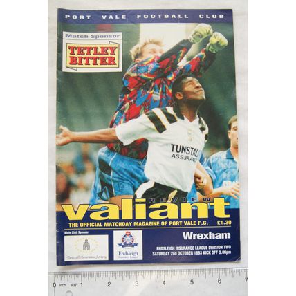 1993 programme Port Vale v. Wrexham