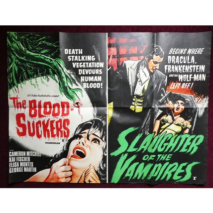 BLOOD SUCKERS / SLAUGHTER OF THE VAMPIRES (c.1962) UK Quad