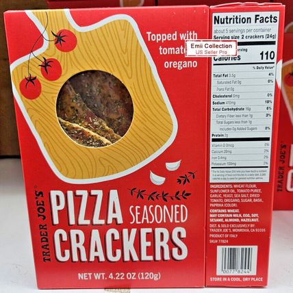 Trader Joe's Pizza Seasoned Crackers 4.22oz 120g (2 Boxes)