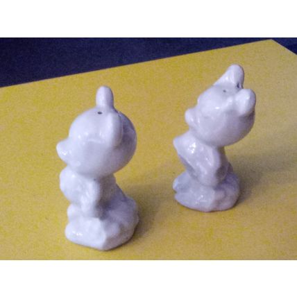 Old Vintage Walt Disney Mickey & Minnie Mouse Salt & Pepper Shakers 1950s