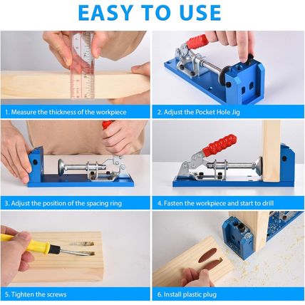 Pocket Hole Jig Kit Dowel Drill Joinery Screw Kit All-In-One Aluminum System Set