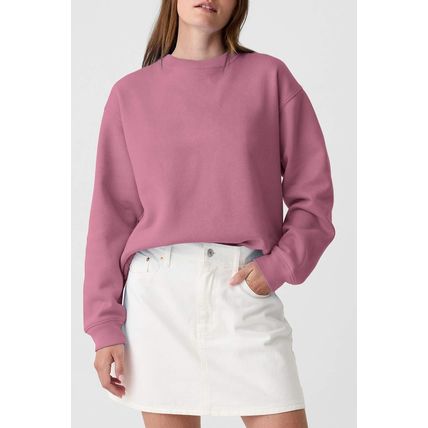 Valerian Plain Drop Shoulder Crewneck Pullover Sweatshirt