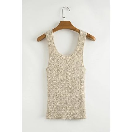 Apricot Textured U Neck Slim Fit Sweater Vest