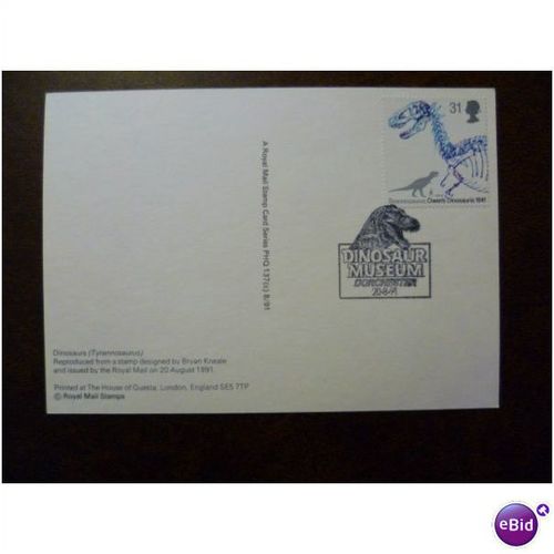 1991 GB Dinosaurs PHQ 137c 31p stamp Dinosaur Museum Dorchester shs FDI postmark