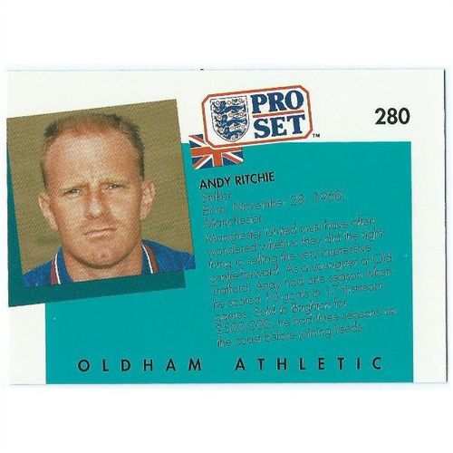 1990/1991 Pro Set Footbal - #280 - Andy Ritchie