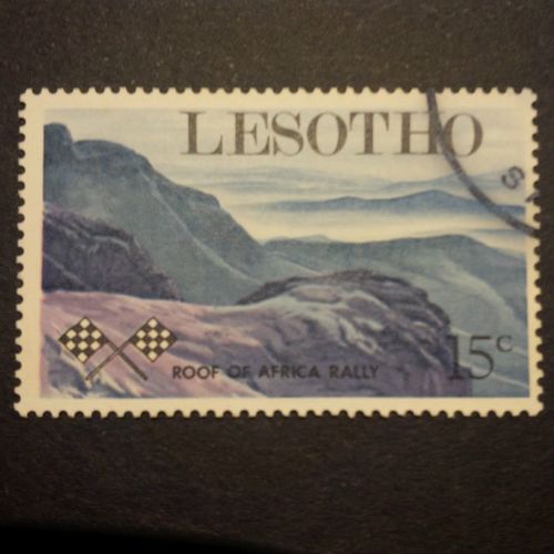 Lesotho 1969 Roof Africa Car Rally 15c Chequered Flag Mountain Used SG 173 stamp
