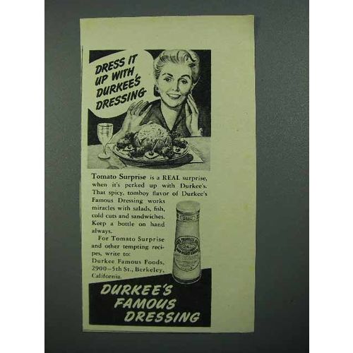 1942 Durkee's Dressing Ad - Tomato Surprise