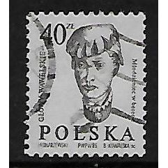POLAND 1982 CARVED HEADS 40z BROWN MAN IN CAP SG 2842 FINE USED