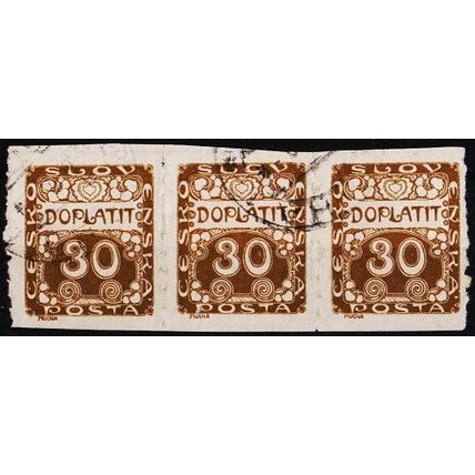 Czechoslovakia. 1919 30h(Strip of 3) S.G.D29 Used