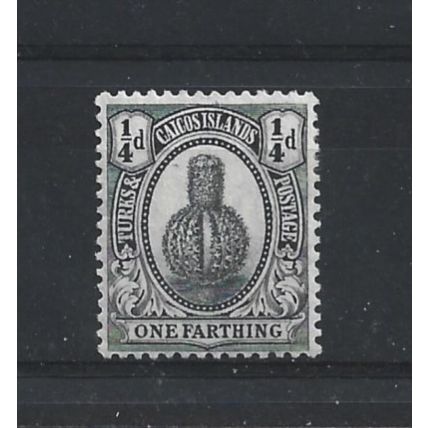 Turks&Caicos.SG162 1/4d Turk's-head Cactus (Black).Mounted Mint.Aug24c