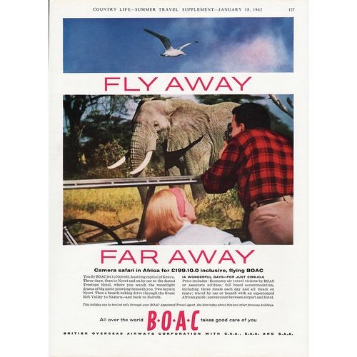 1962 BOAC (British Overseas Airways) Vintage Magazine Advert