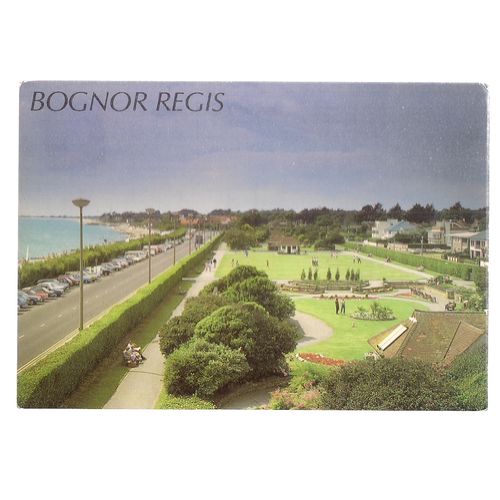 MARINE GARDENS, BOGNOR REGIS, SUSSEX used postcard 1986 stamp =