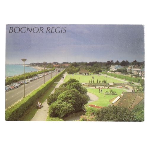 MARINE GARDENS, BOGNOR REGIS, SUSSEX used postcard 1986 stamp #