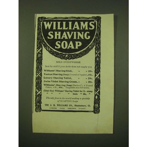 1902 Williams' Shaving Soap Ad - Williams' Shaving Soap Sold Everywhere