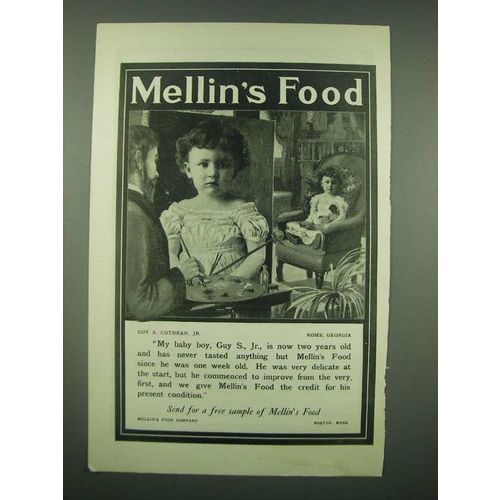 1902 Mellin's Food Ad - Guy S. Cothran, Jr. Rome, Georgia