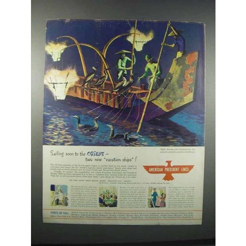 1947 American President Lines Ad - Sailing to Orient