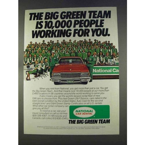1977 National Car Rental Ad - The Big Green Team