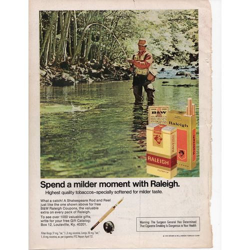 Raleigh Cigarettes vintage Full Page Print Ad September 1972