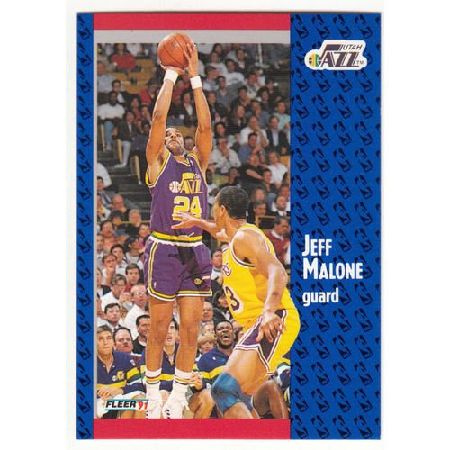 1991 Fleer Basketball card 200 Jeff Malone - Jazz