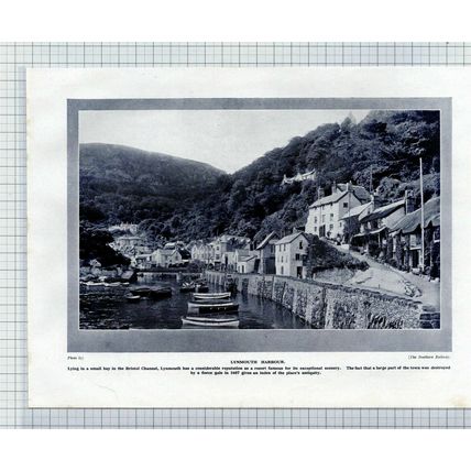 (5893) Blundell's School Tiverton / Lynmouth Harbour - c.1930s Book Print