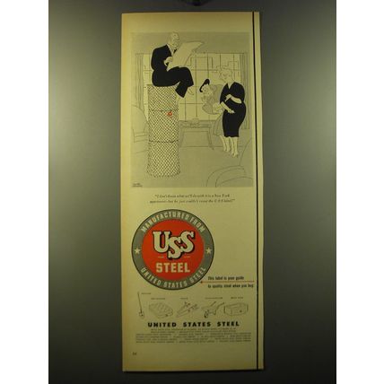 1950 United States Steel Ad - cartoon by Gluyas Williams - I don't know
