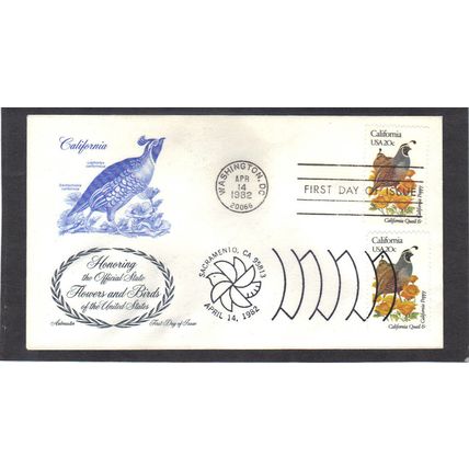 FDC Artmaster 1957 1957a 20c California Quail (Cachet-U/A) CV39188