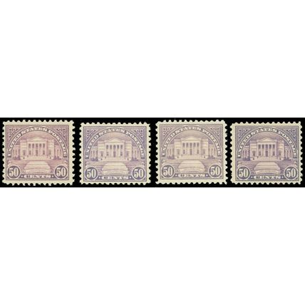 US Scott #570 x4 Singles, Mint-LH, Lincoln Memorial, SCV $130.00 (SK)
