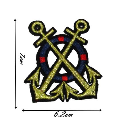 Navy Anchor Iron On Patch Naval Badge Decoration Motif Cross Anchors Life P345