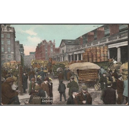 Covent Garden Market, London, 1908 - Hartmann Postcard