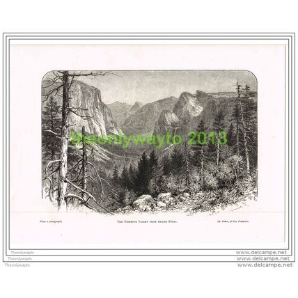 YOSEMITE VALLEY FROM ARTIST POINT, USA, BOOK ILLUSTRATION (PRINT) 1891