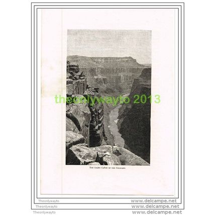 GRAND CANYON OF THE COLORADO, USA, BOOK ILLUSTRATION (PRINT) 1891