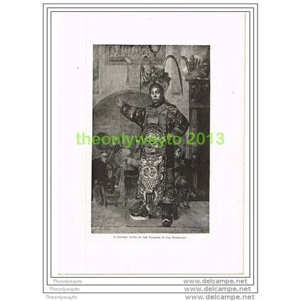 CHINESE ACTOR IN THEATRE OF SAN FRANCISCO, USA, BOOK ILLUSTRATION (PRINT) 1891