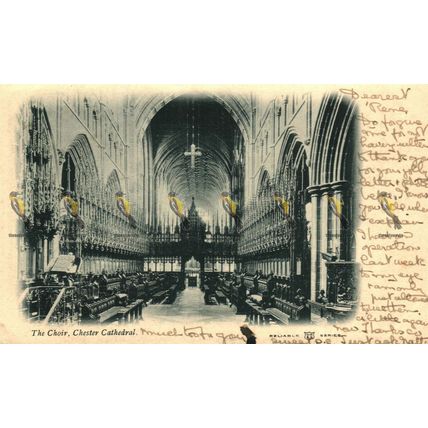 Choir, Chester Cathedral, Old Style Postmark Reliable Series Postcard, 1903