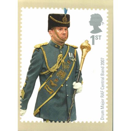 Drum Major RAF Central Band 2007, Royal Mail Postcard PHQ 314 (1), 2008