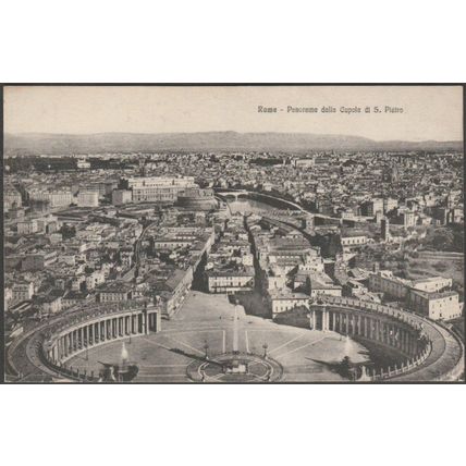 Panorama dalla Cupola di San Pietro, Roma, c.1910s - Alterocca Cartolina
