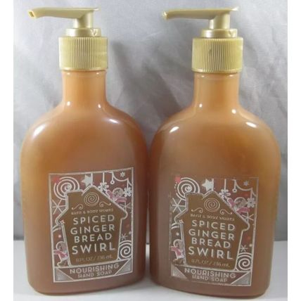 2 Bath & Body Works Hand Soap 8 oz Nourishing Spiced Ginger Bread Swirl