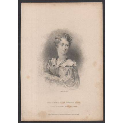 LADY CAROLINE LAMB 1832 William Finden - John Murray ANTIQUE ETCHING