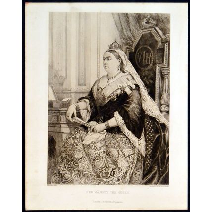 HER MAJESTY THE QUEEN - VICTORIA 1896 Edward C Slocombe - Bassano ETCHING