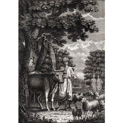 BEASTS FOR SACRIFICE 1777 Pollard - Jan Luyken ANTIQUE ETCHING