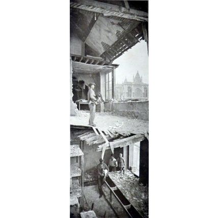 IN THE RUINS OF RHEIMS 1915 Cathedral FRANCE WORLD WAR I PRINT