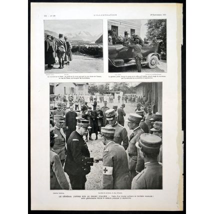 ROYAL LUNCH ON THE GRASS, IN A VALLEY, NEAR CAPORETTO 1915 FRANCE WORLD WAR I