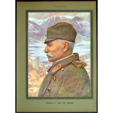 PETER I, KING OF SERBIA 1915 WORLD WAR I PRINT