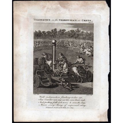 TELEMACHUS IN THE CHARIOT RACE AT CRETE 1792 John Barlow - Debrie ENGRAVING