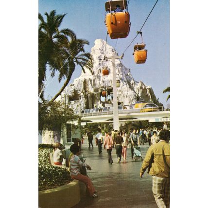 Postcard Matterhorn Mountain, Disneyland, California, U.S.A. Skyway gondola