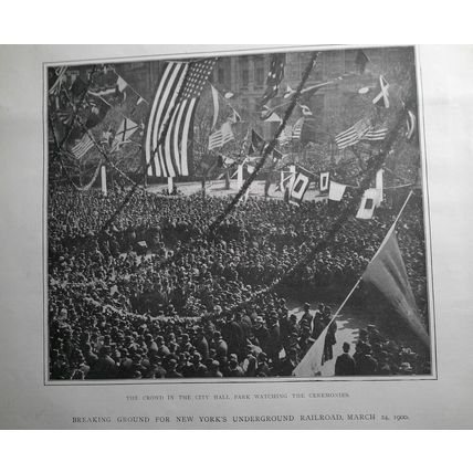 Breaking Ground for New York's Underground Railroad. Harper's Weekly, 1900.