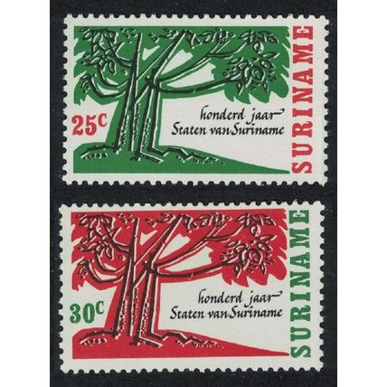Suriname Parliament 2v 1966 MNH SG#594-595